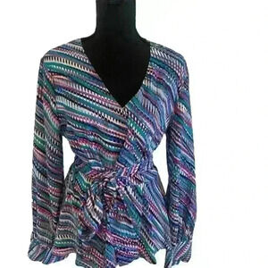 Multicolor Halogen blouse size medium .